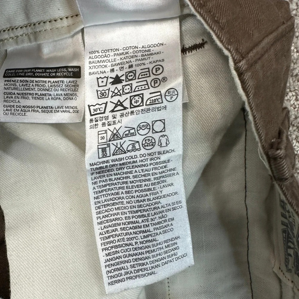 Levis Mens Brown Cotton Twill Cargo Shorts Size 32 12463-0021